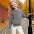 thumbnail image 6 of Girls Fleece Sweatshirt Kids Soft Crewneck Pullover Sweatshirts Long Sleeve Cute Relaxed Fit Shirts with Pocket, 6 of 6