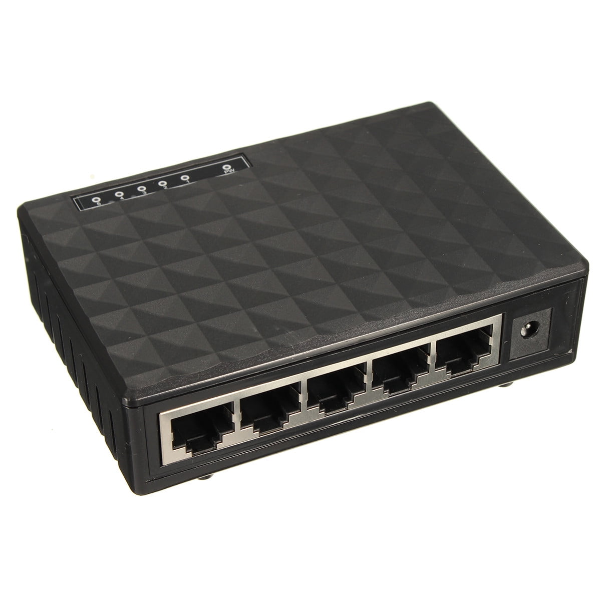 Upgraded 5 Port 10/100/1000Mbps Fast Ethernet LAN Desktop RJ45 Network Switch Hub Metal Desktop Switch with Power Adapter