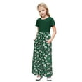 thumbnail image 2 of Gamivast Casual Maxi Skirts for Girls 2025 High Waist Boho Skirts Floral Printed Long Flowy Skirt with Pockets Holiday A Line Skirt Green 13 Years Vestidos De Verano Para Niña, 2 of 8