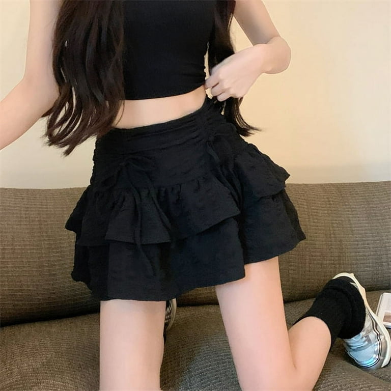 2nd pre order) Kirakira frill culotte mini skirt (gray)