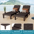 thumbnail image 5 of Uforic 2-Piece Outdoor Chaise Lounge Chairs, 5-Position Adjustable Backrest Waterproof Plastic Pool Loungers, Easy Assembly Patio Recliners for Backyard, Poolside and Garden, Dark Brown, 5 of 10