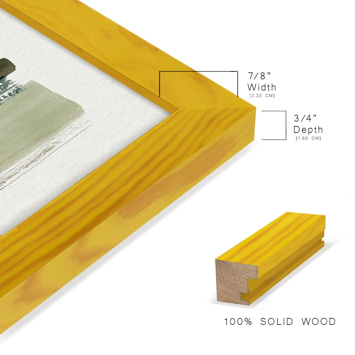 Grass Stains I - Framed Print w/glass - Sunflower Yellow