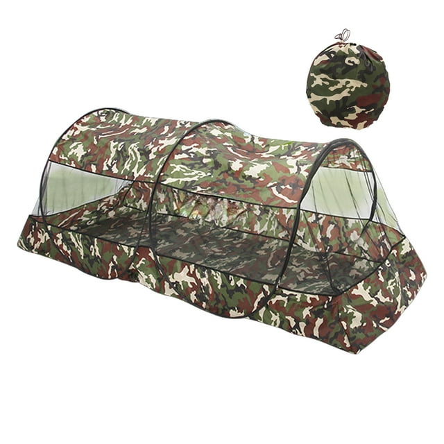Visland Tente de Camping Pliable en Maille pour Une/double Personne Protection contre les Mouches Imperméable Portable Sans Installation Abri de Randonnée Voyage Escalade Filet Tente
