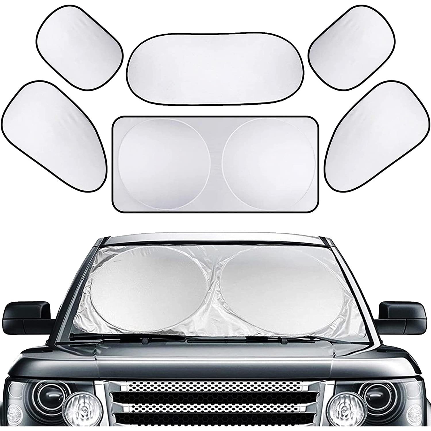 Zhongtai Car Windshield Sunshade, 6Pcs Car Sun Shade Full Rear Window
