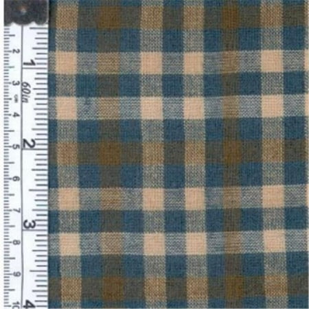 0.25' Material - Textile Creations 1341 Rustic Woven Fabric, 0.25 Check Blue, Khaki And Natural, 15 yd.