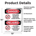 thumbnail image 2 of (2 Pack) No Cell Phone Use In Area Bilingual OSHA Danger Sign, 2 of 7