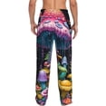 thumbnail image 3 of Picia Colorful Mushroom Mens Soft Woven Cotton Elastic Waistband Sleep Pajama Pant Lounge Sleep Pant With Pockets And Drawstring-X-Large, 3 of 9