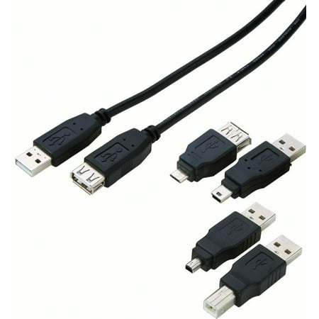 AmerTac PU1005KTB Zenith Cable Usb Kit 5 Tips 3 Foot Black