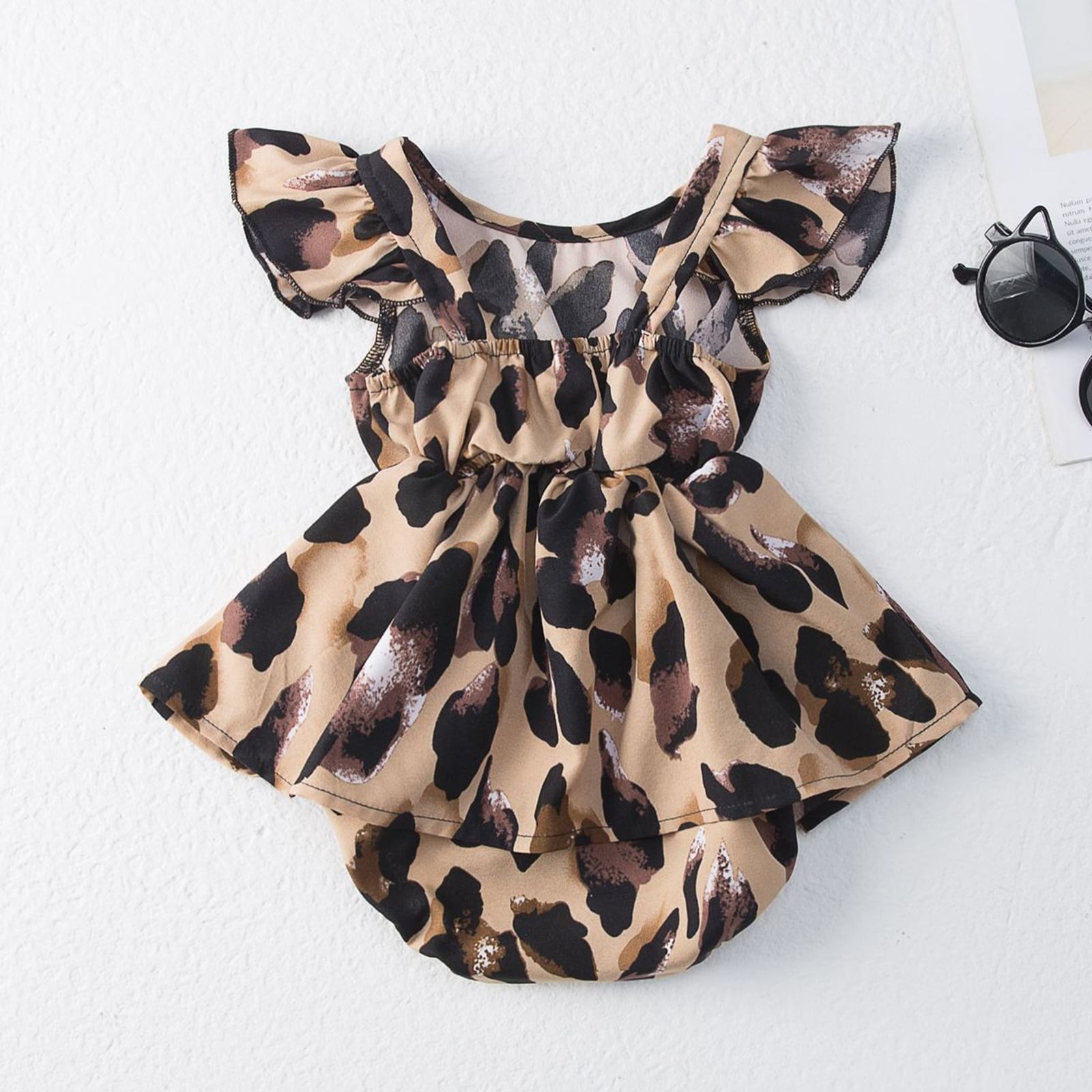 FYMNSI Baby Girl Clothes Summer Sleeveless Ruffle Romper Mommy and Me Outfit for Infant Girl 3-6 Months