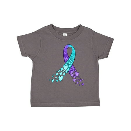 

Inktastic Suicide Prevention Ribbon with Blue and Purple Hearts Gift Toddler Boy or Toddler Girl T-Shirt