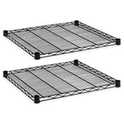 Alera Industrial Wire Shelving Extra Wire Shelves, 24" x 24", 2-Pack, Available in Silver or Black