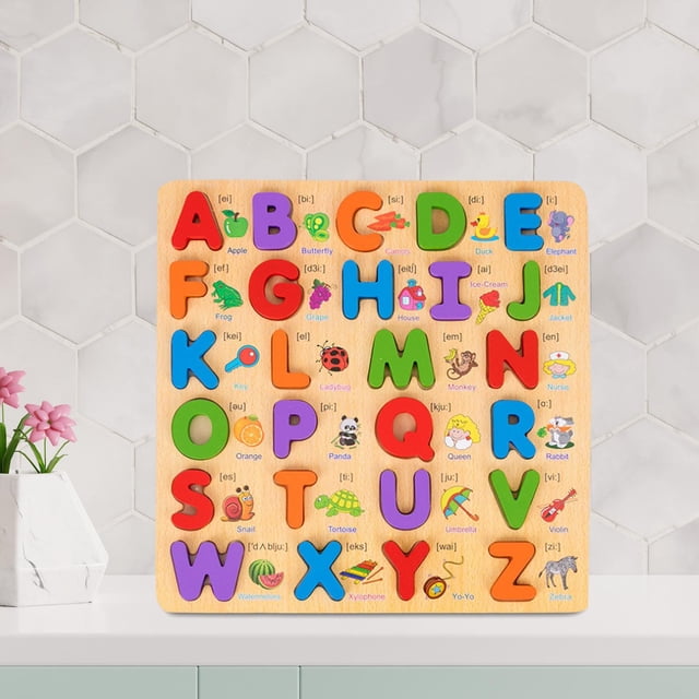 Rompecabezas del alfabeto, los mejores regalos educativos, aprendizaje del número del alfabeto, juguetes coloridos , juego de tablero de , Letra mayúscula Baoblaze rompecabezas a juego
