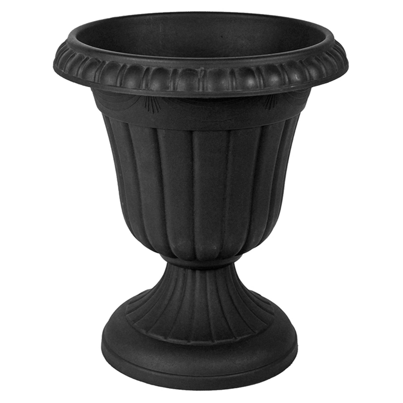 Arcadia Garden Products 10x12" Traditional Plastic Urn Planter, Black