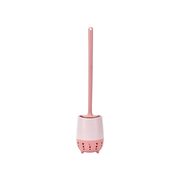 Feltree Dead Corner Toilet Brush Bathroom Cleaning Brush Toilet Long Handle Wall-mounted Plastic Soft Bristle Brush Set with Base