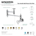 thumbnail image 7 of Kingston Brass KS3102RKX Webb Wall Mount Pot Filler Faucet with Knurled Handle, Polished Brass, 7 of 7
