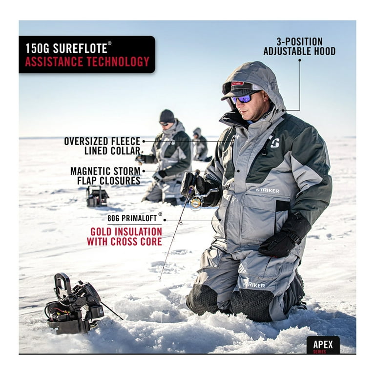 Men's Striker Ice Fishing Apex Jacket Large Smoke