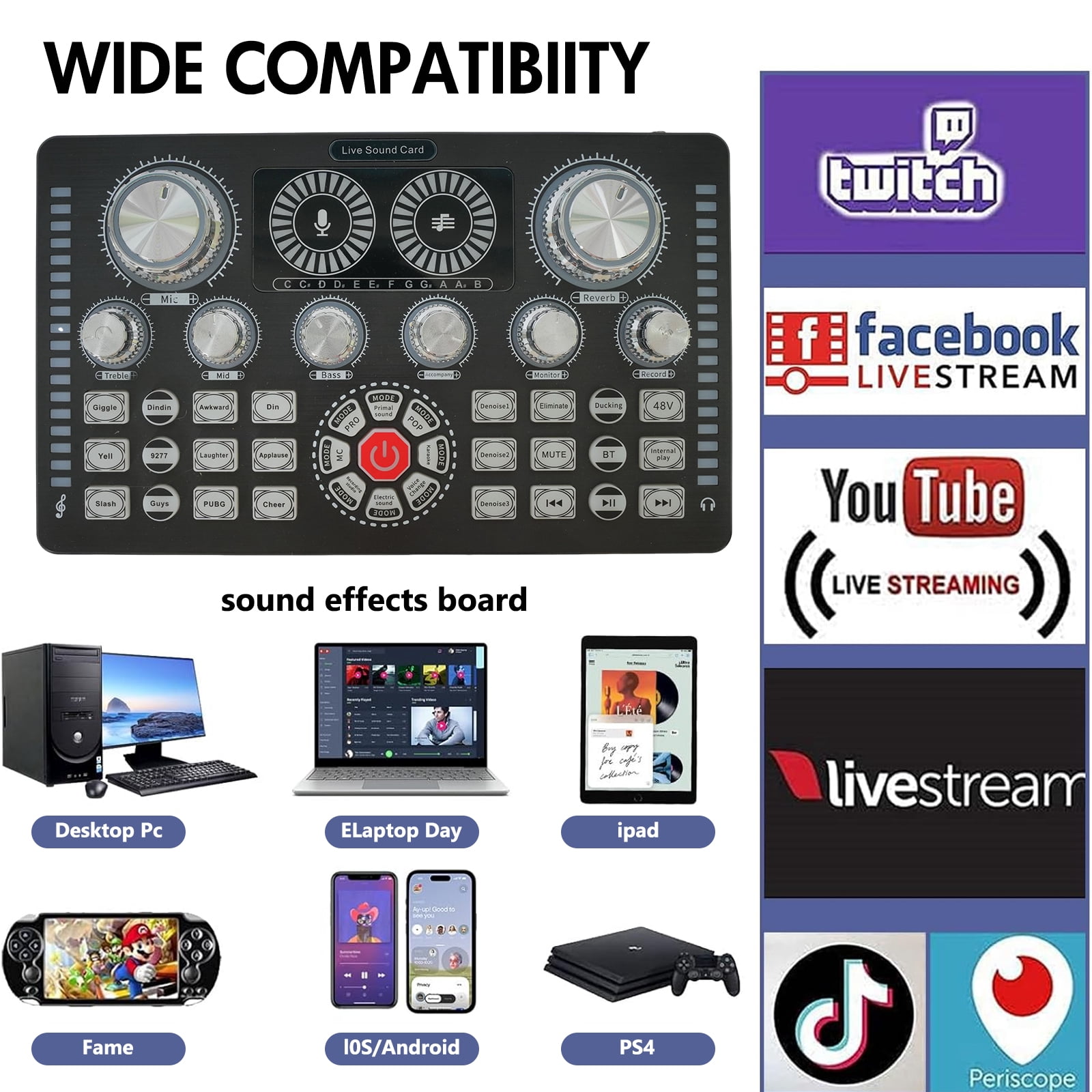 Podcast Equipment Bundle, Q7 Live Sound Card with 2 F11 Condenser Microphones for Singing Broadcast, Live Streaming, Gaming