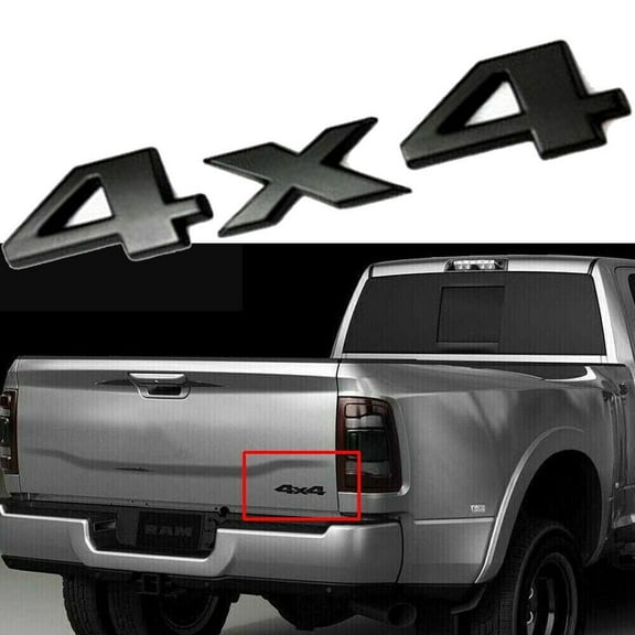 1PC Matte Black 4X4 Rear Trunk Letter Emblem Badge Sticker