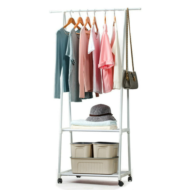 Maboto Triangle Coat Rack Steel Tube Removable Large Capacity Hanging Clothes Tree Quilt Shoes Bags Boxes Hanger Stand Organizer