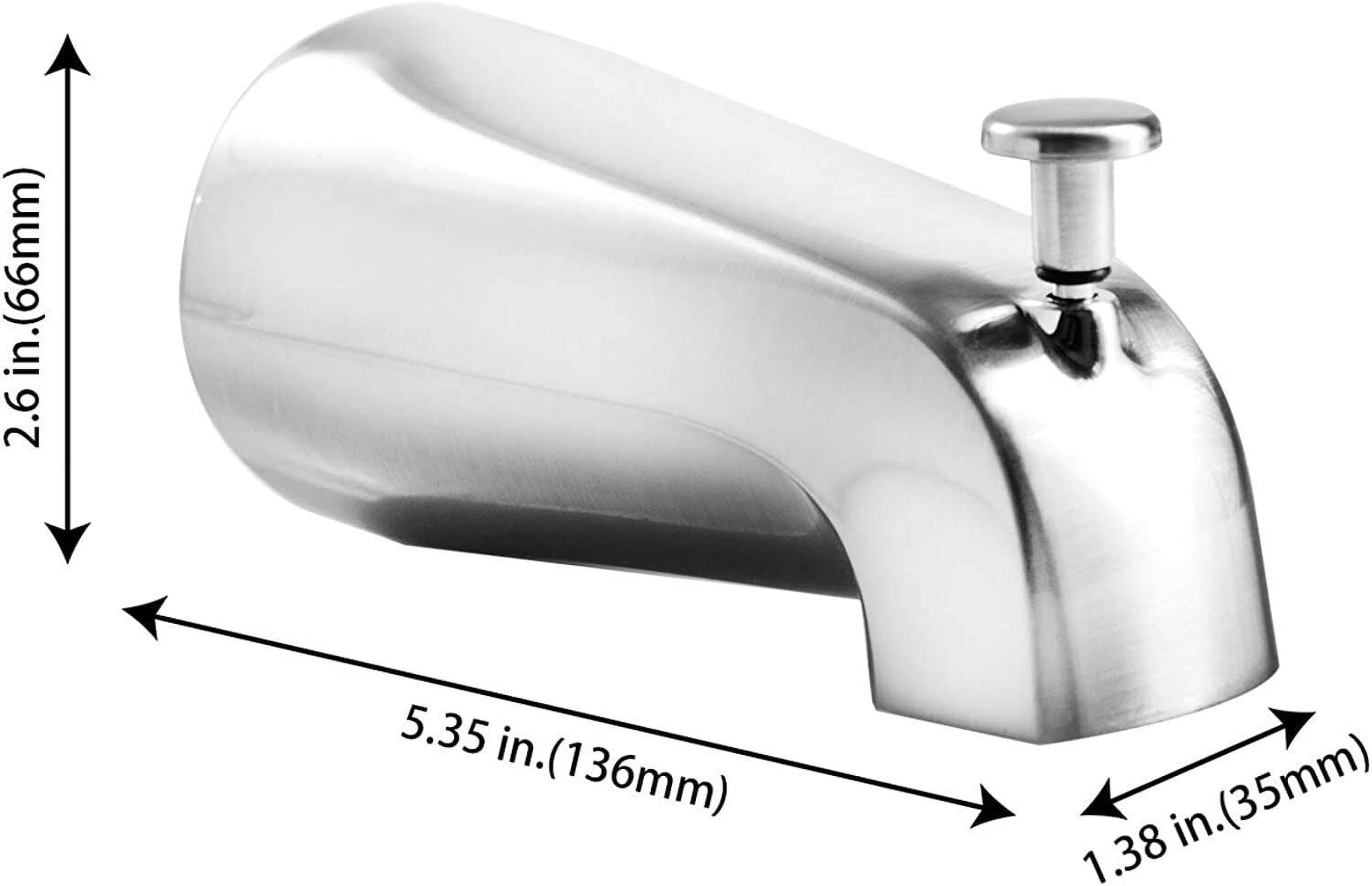 Slip On 4 1/2" Copper Pipe Universal Bathroom Tub Spout w/ Diverter Heavy Duty