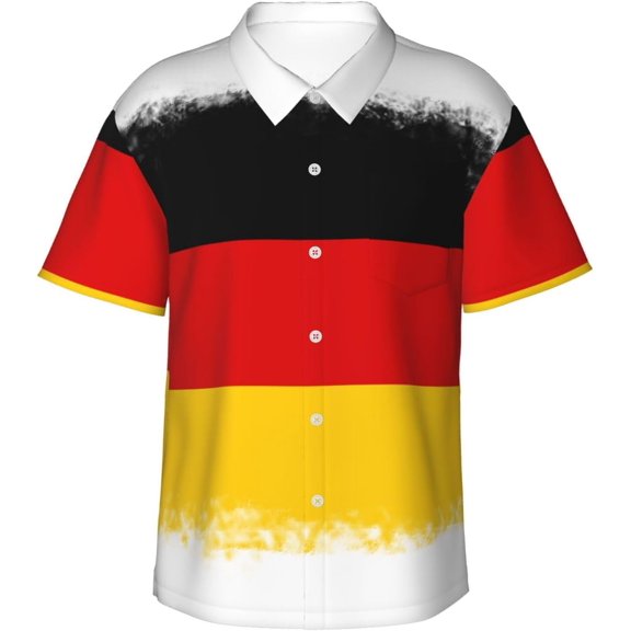 Green Leaves Mens Hawaiian Shirt Short Sleeve Casual Button Up Tropical Summer Beach Shirt