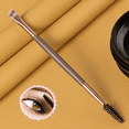 thumbnail image 2 of Dual Angled Eye Brow Brush Eyelash Comb Eyebrow Tool for Lining and Shaping Brows or Lashes (Dark Brown), 2 of 6