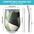 thumbnail image 5 of 12oz Stemless Wine Tumblers Green and Beige Modern Art Geometric Vacuum Insulated Stainless Steel Travel Tumbler Cups Mug with Lid and Straw for Champaign,Cocktail,Beer with Cleaning Brush, 5 of 5