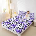 thumbnail image 4 of Feelyou Vintage Bowknot Bow Bed Sheets, Fashion Leopard Print King Sheets, 4 Pieces, 4 of 7