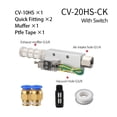 thumbnail image 2 of Pneumatic Vacuum Generator Suction Cup Negative Pressure Control, Air Exhaust Ejector CV-10HS CV-15HS CV-20HS CV-25HS ,Widely Used, 2 of 7