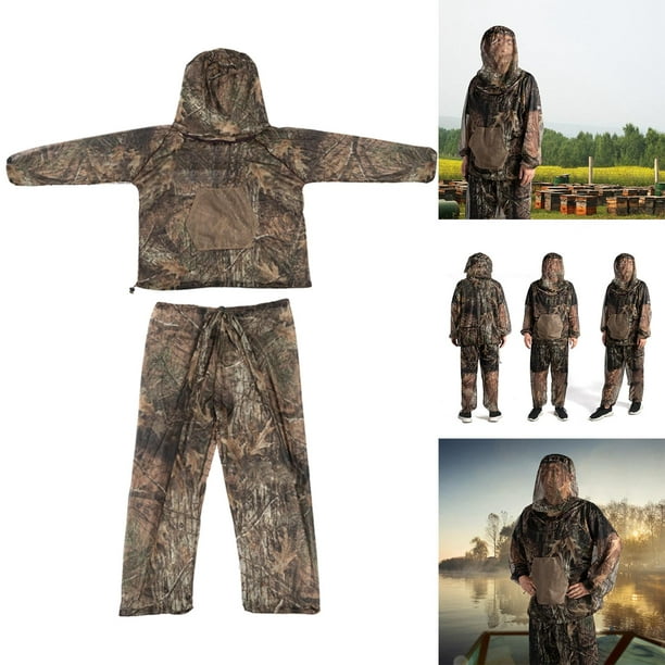 Mesh Hooded suits Clothing Breathable Adventure Clothes Lightweight net  Pants Jacket for Fishing Protecting Hunting Unisex