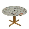 thumbnail image 3 of WYYP Fitted Tablecloth for Round Table,Fall Robin Branch Seamless Table Cover with Elastic Edge Waterproof Table Cloth,Cute Animal Vintage Linen Circle Table Covers for Kitchen Indoor Outdoor White, 3 of 7