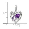 thumbnail image 2 of FB Jewels Sterling Silver Rhodium Amethyst & Light Pink Quartz & Diamond Pendant, 2 of 2
