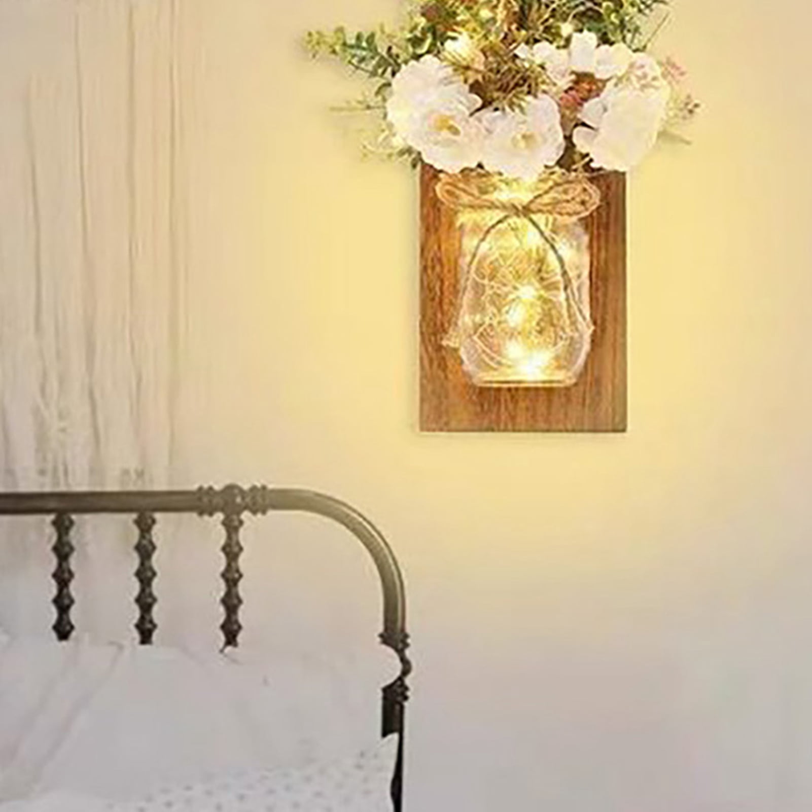 Indoor-Outdoor Patio Lighting for Home Décor Rustic LED Mason Jar Wall Sconces