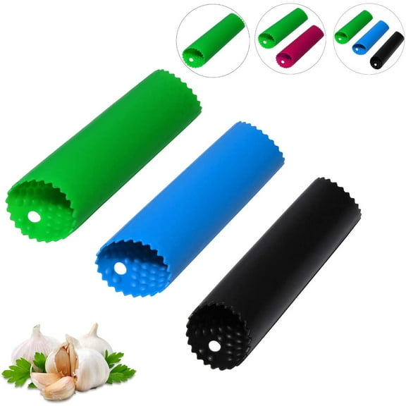 Garlic Peeler Skin Remover Roller Keeper,Easy Quick to Peeled Garlic Cloves with Best Silicone Tube Roller Garlic Odorfree Kitchen Tool Peeling Without Smell With Internal Wave Points Design(3 Colors)