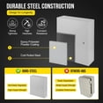 thumbnail image 3 of Kojooin Steel Electrical Box, IP66 Waterproof and Dustproof Hinged Enclosure with Lock and Mounting Plate, 3 of 8