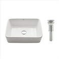 thumbnail image 1 of Kraus KCV-121-CH White Rectangular Ceramic Bathroom Sink with Pop Up Drain Chrome, 1 of 2