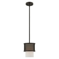 Livex Lighting  Braddock 1-Light Bronze Mini Pendant - 7"Dia. x 16.75"-46.75"Adj. H