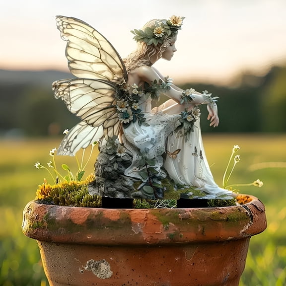 XIBUFE Outdoor Fairy Garden Statue, Whimsical Forest Deer Resin Figurine Stake, Weatherproof Yard Decor for Patio, Lawn, and Porch