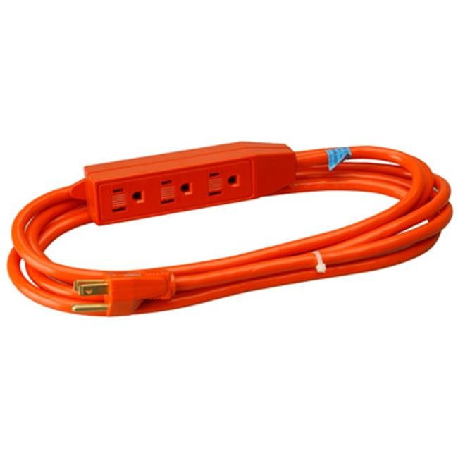 04003ME 3 ft. Orange Round 3 Outlet Extension Cord
