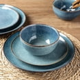 thumbnail image 4 of Ceramic Dinnerware Sets for 4, 12 Pieces Handpainted Plates and Bowls Set, Scratch Resistant Stoneware Dishes Set, Dishwasher & Microwave Safe, Ceylon Blue, 4 of 6