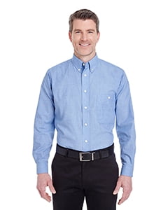 UltraClub Mens Wrinkle-Free End-On-End Solid Dress Shirt