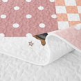 thumbnail image 5 of Manfei Cute Dachshund Dog Twin Quilt Set, Buffalo Plaid Twin Coverlet Set, Pink White, 2 Pieces, 1 Bedspread and 1 Pillowcase, 5 of 7