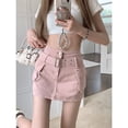 thumbnail image 4 of Falda vaquera de talle alto con diseño retro pequeño y gordita para mujer, falda tipo tubo adelgazante de verano, estilo A, 4 of 5