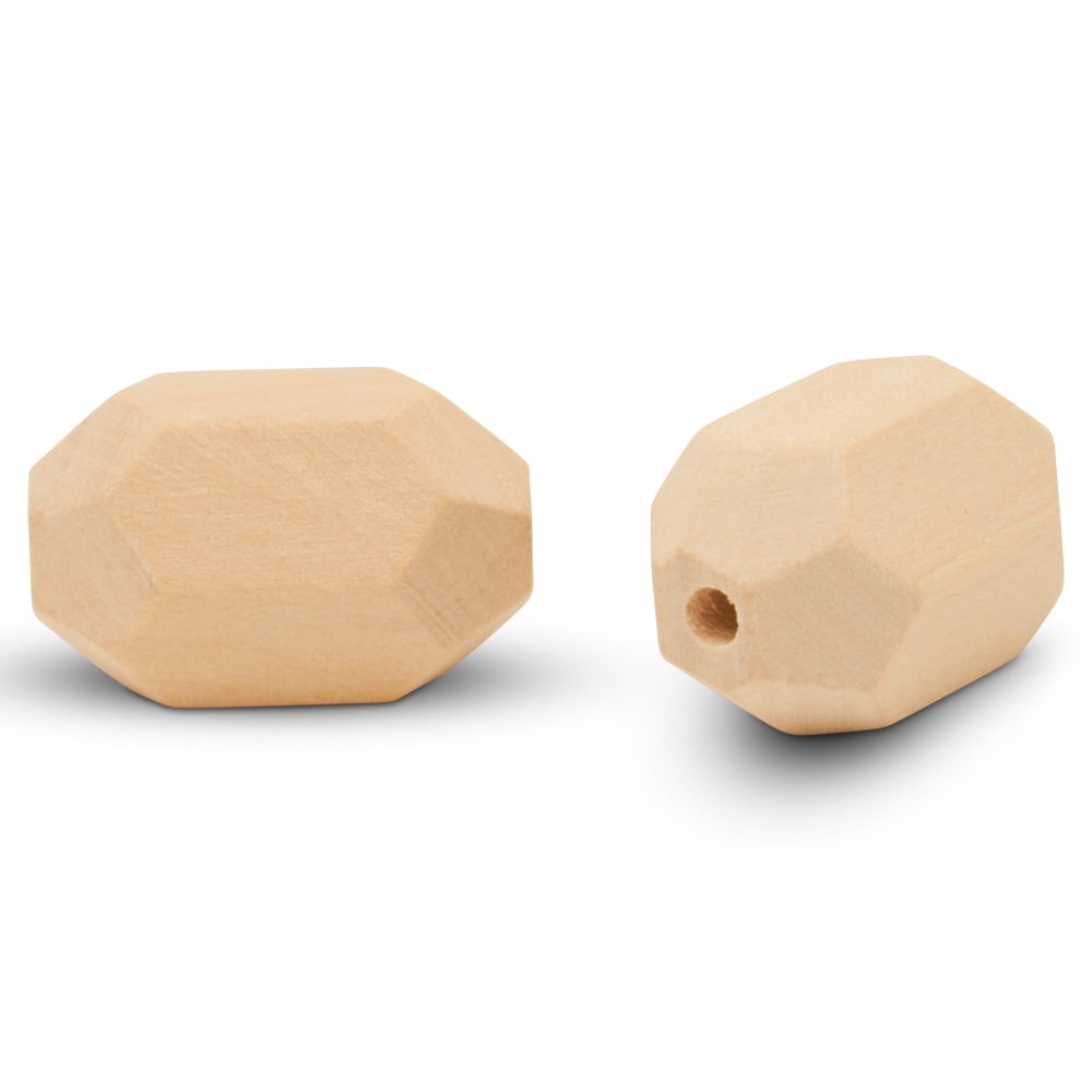 Gemstone Natural Wooden Beads 1-1/4 in, 25 Pcs Unfinished Wooden Beads, Boho Beads, Craft Beads, for Home decor, Jewelry, by Woodpeckers