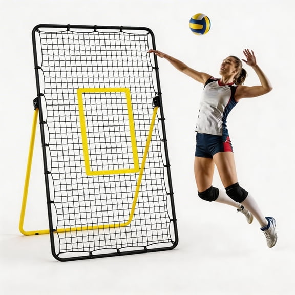 EcoSummer 7x4FT Volleyball Rebounder Net with 5 Adjustable Angles, Heavy-Duty Bounce Back Training Net for Volleyball & Baseball, Black