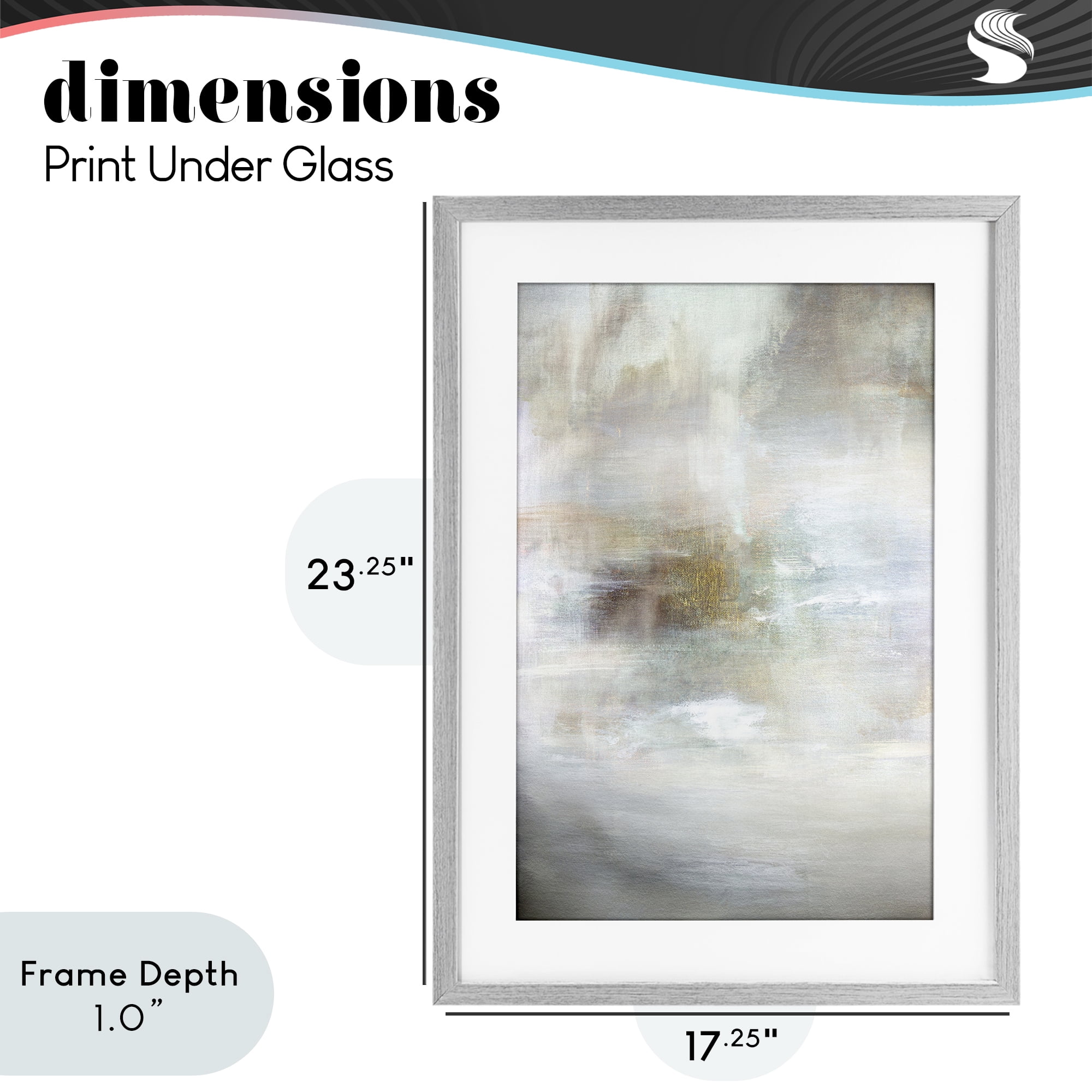 Stupell Industries Soft Haze of Subtle Light Gray Framed Print Under Glass, design by Hope Bainbridge