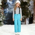 thumbnail image 2 of Dmsael Snow Bibs Kids Girls Snow Bibs Waterproof Insulated Ski Pants Kids Adjustable Strap Snowboard Overalls Multi Pockets Winter Snowsuit 12-14 Years,Light Blue, 2 of 6