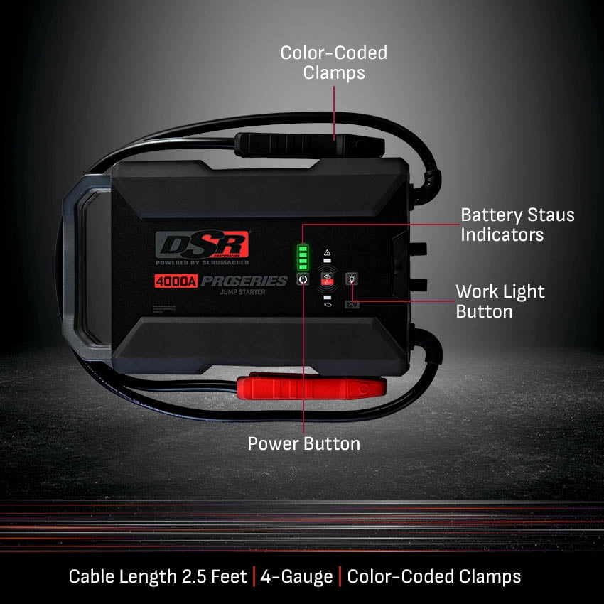 Schumacher Electric DSR Pro 4000A Heavy-Duty Lithium Car Battery Jump Starter & Portable Power Station, For 12V Automotive & Marine Batteries, DSR164