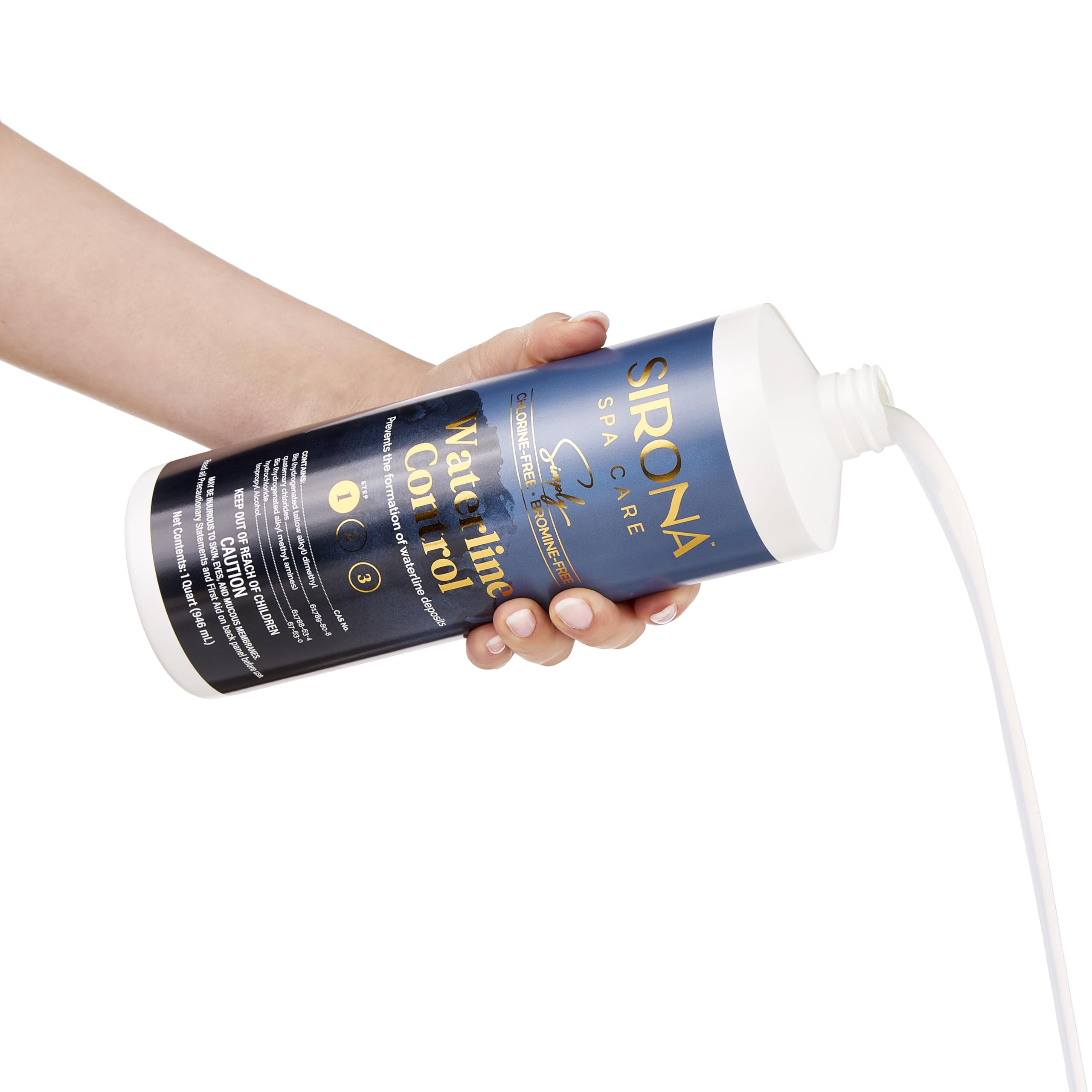 Sirona 82106 Simply Waterline Control 1 Qt - Chlorine-Free & Bromine-Free + QueBuy Pool Log Book
