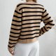 thumbnail image 5 of Suéter de cuello redondo de punto para mujer Suéter tipo cárdigan informal suelto con frente abierto FLhrweasw Nuevo, 5 of 7